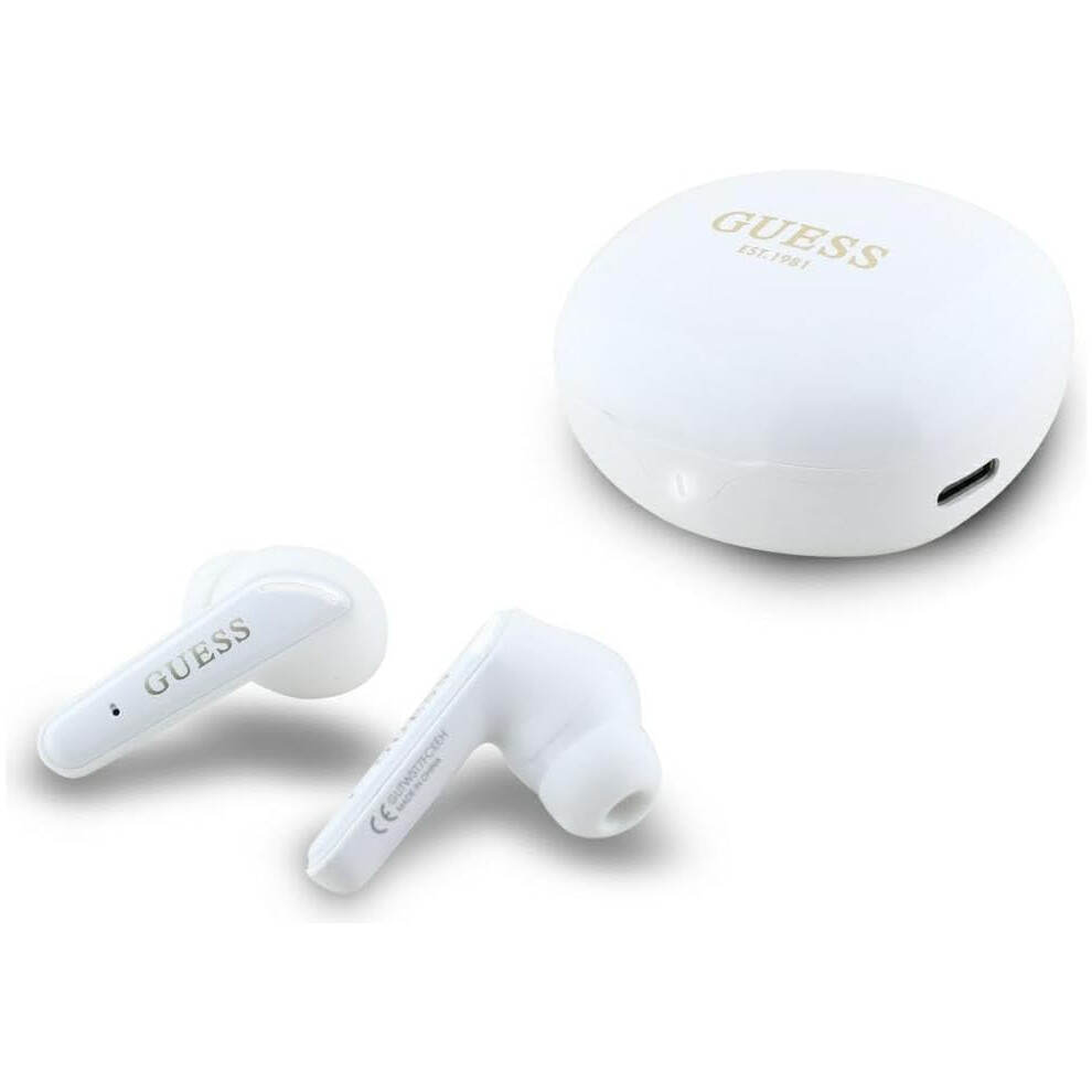 Guess Glossy Classic Logo Tws Wireless Earphones - Gutwst7fceeh White 3666339435240
