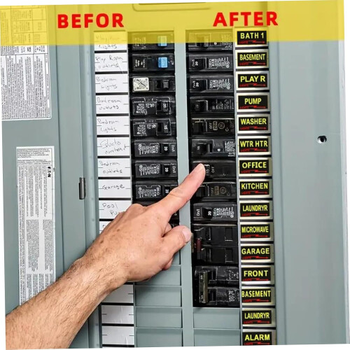 2pcs Breaker Panel Labels Breaker Box Labels SelfAdhesive Breaker Panel Labels Read Electrical Panel Labels for Directory Switch 34f Black 1