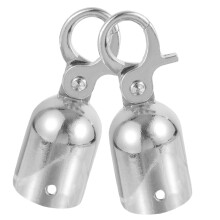 2 Pieces Stainless Steel Rope End Stopper Snap Hook Decking Rope Fittings for Guardrail 10.00X3.20X3.20CM silver