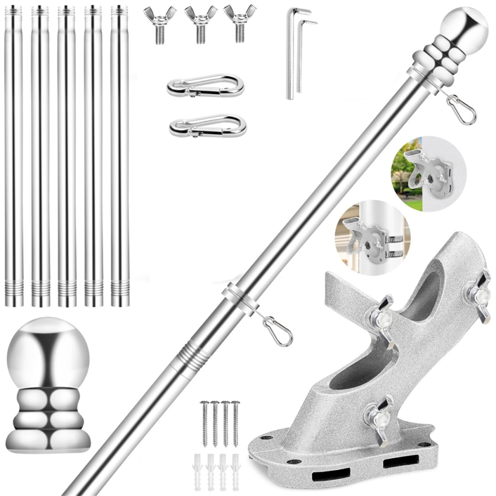 Flag Pole for House,6 FT Stainless Steel, for Outdoor