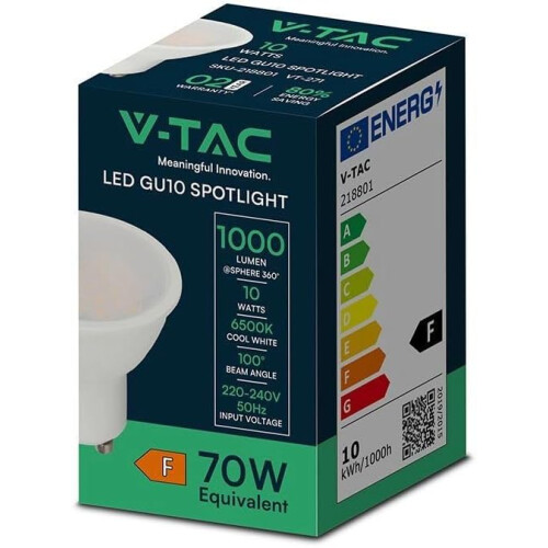 Set GU10 LED Bulbs, 5W, Cool White 6000K,  (Pack of 5) 2