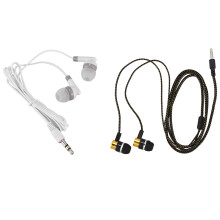 1.1M Reflective Fiber Cloth Line Stereo In-ear Earphone Golden