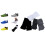 4 pair Toe socks Cotton white+yellow+blue+black 1