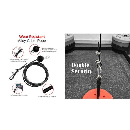 Cable de acero resistente ajustable para gimnasio de 2 metros 1