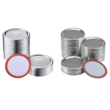 100 peças de tampas de pote de 70 mm do tipo bipartido com anéis de vedação de silicone