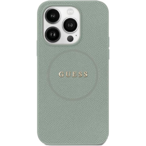 Apple Guess PU Grained Classic Logo Case with MagSafe for iPhone 16Pro Green
