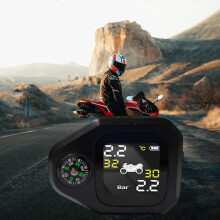 Motorcycle Tire Pressure Monitoring System External Sensor Real-time Tire Pressure Monitoring Temperature Monitoring Waterproof Built-in Compass