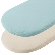 Fitted Sheet for Pram, 80 x 40 cm, Pram Mattress Cover, Blue