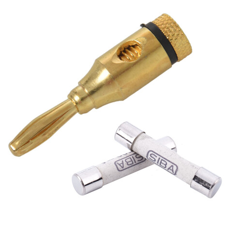 4 x 4 mm bananenstekkers voor luidsprekerkabelaansluitingen / verguld 1