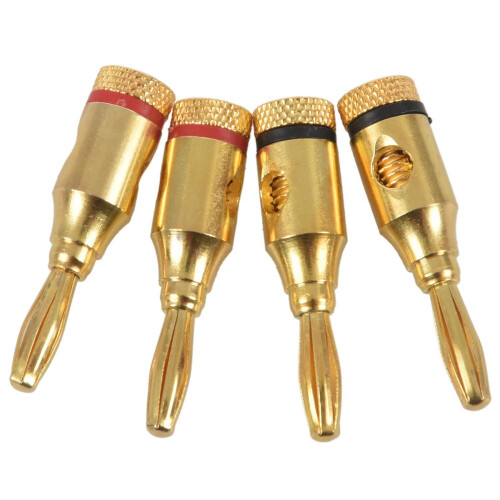 4 x 4 mm bananenstekkers voor luidsprekerkabelaansluitingen / verguld 2