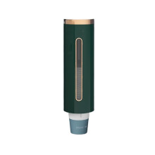 Cup organizer Wallmounted paper cup storage shelf made of plastic, punch automatic cup extractor, household accessories (Green) Green