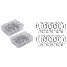100 Pack Metal Curtain Hooks Drapery Hook Pins with Clear Box