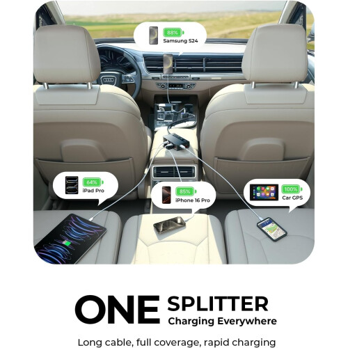 9 in 1 Car Cigarette Lighter Multi Socket 2