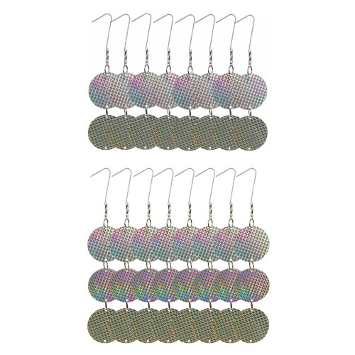 24PCS/Set Bird Repellent Discs Reflective Hanging Device to Keep
