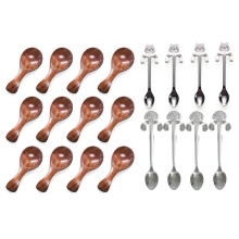 4 Pcs Coffee Spoon Stainless Steel Dog Spoon and 4Pcs Cat Spoon