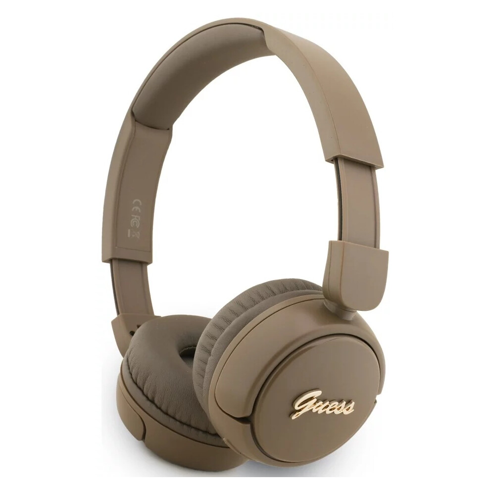 Guess Script Metal Logo On Ear Wireless Headphone - Gubhv6scw Brown 3666339454944