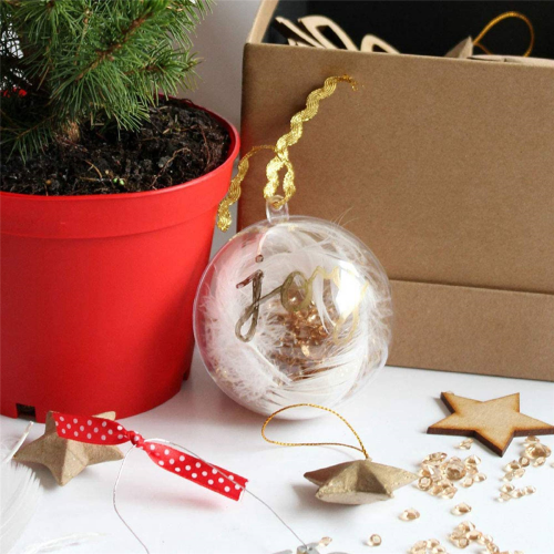 10 Sets 80mm DIY Fillable Balls Clear Plastic Ornaments Balls 1
