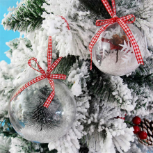 10 Sets 80mm DIY Fillable Balls Clear Plastic Ornaments Balls