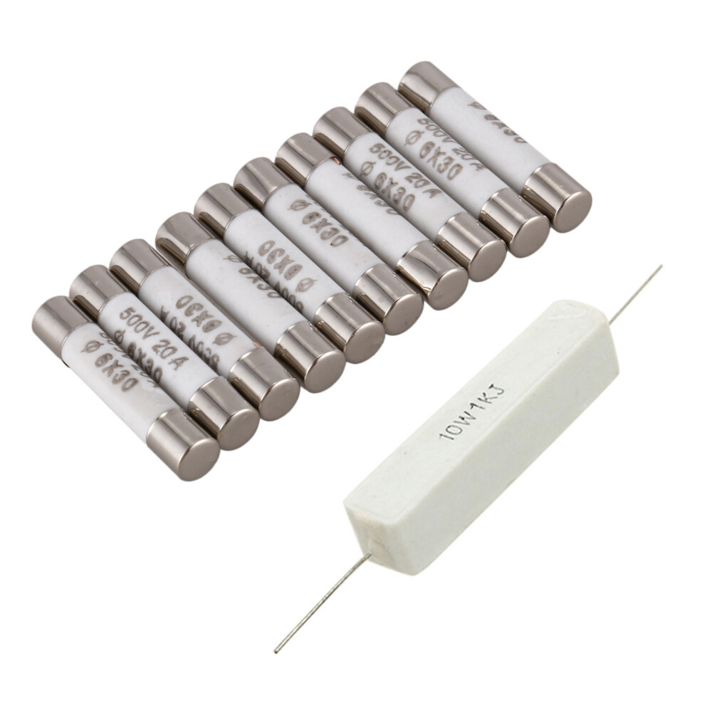 10 Pcs 1K Ohm 5% Ceramic Cement Power Resistor 10W Watt 4711478496542