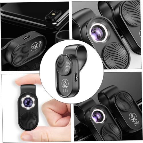 Mini Microscope Telescope Diamond Microscope Phone Microscope Handheld Smartphone Touch Hand Microscope Black ABS Plastic 1