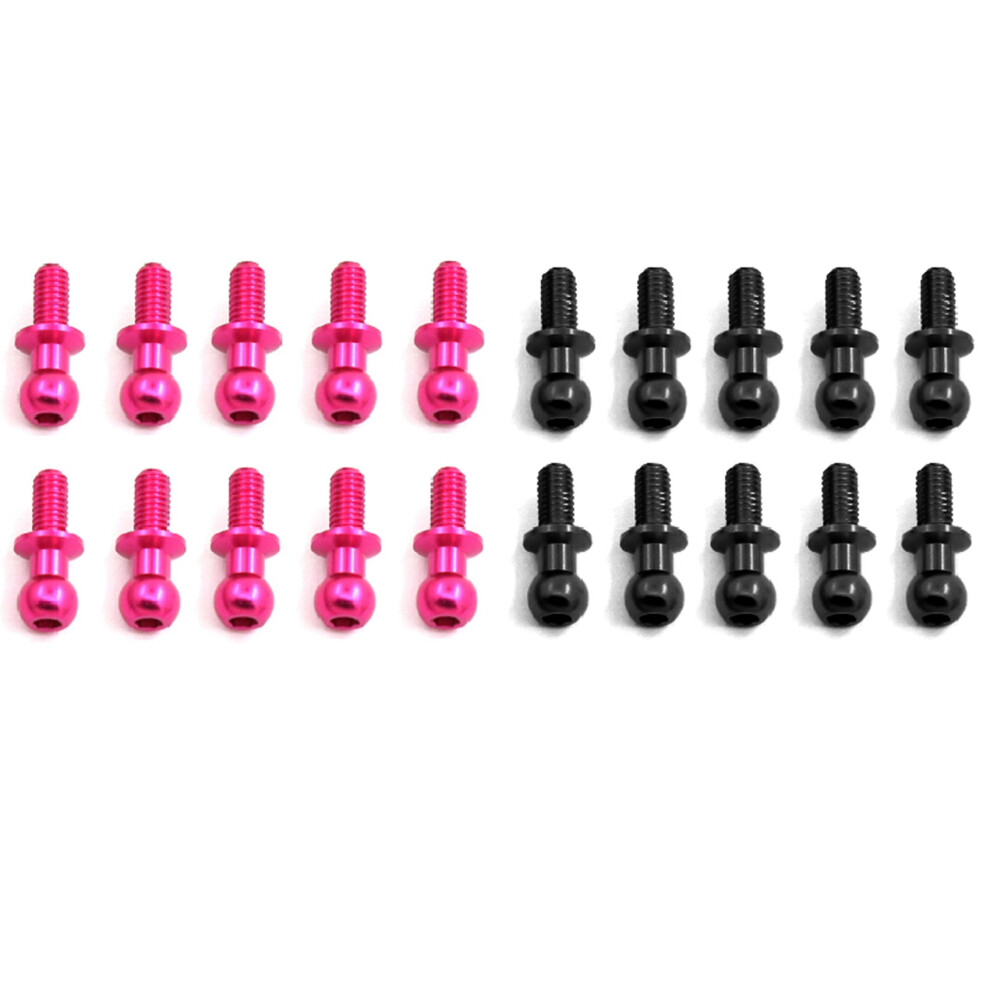 10Pcs M3 Metal Hex Ball Head Screws For Tt01 Tt02,Pink 4711478498393