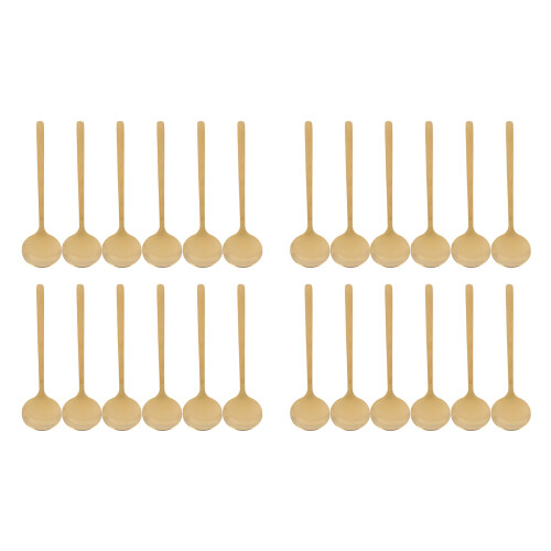 12pcs/Set Shape Coffee Spoon Stainless Steel Dessert Spoon(gold)