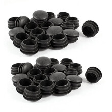 20 peças de tampas de extremidade de plástico preto com 25 mm de diâmetro para inserção de tubo redondo