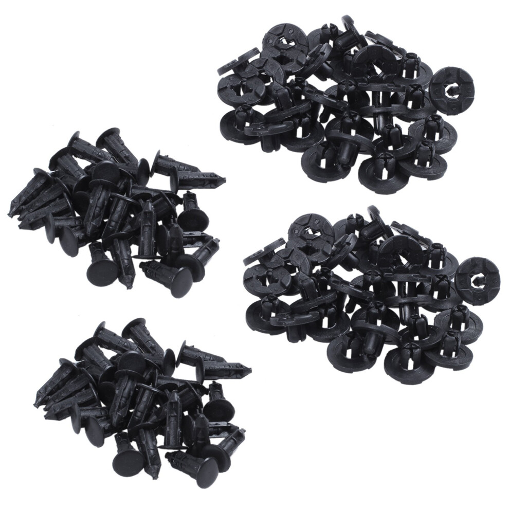 30 Piezas 8Mm Agujero Negro Plastico Remache Parachoques Clip 4711478402635