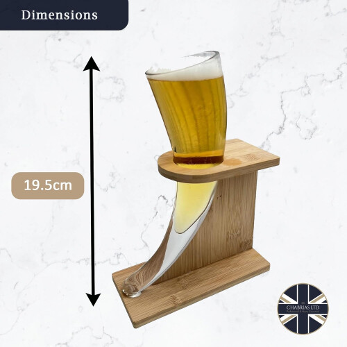 Viking Beer Horn Glass with Stand 17oz/480ml 1