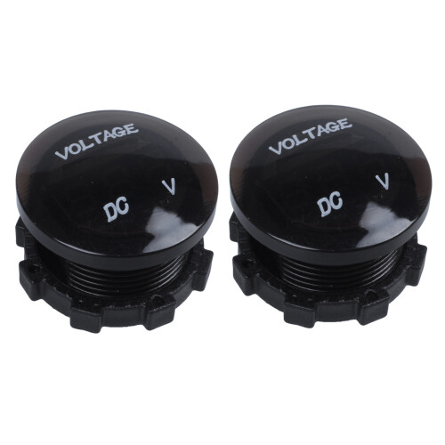 12V-24V Coche Motocicleta LED rojo Impermeable Voltimetro Negro