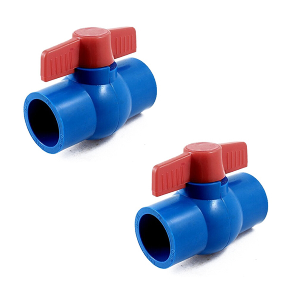 40Mm X 40Mm Slip Full Port Red Handle Lever U-Pvc Ball Valve Blue 4711478403533