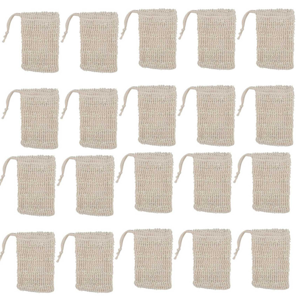 10 Pack Natural Sisal Soap Bag Exfoliating Soap Saver Pouch Holder