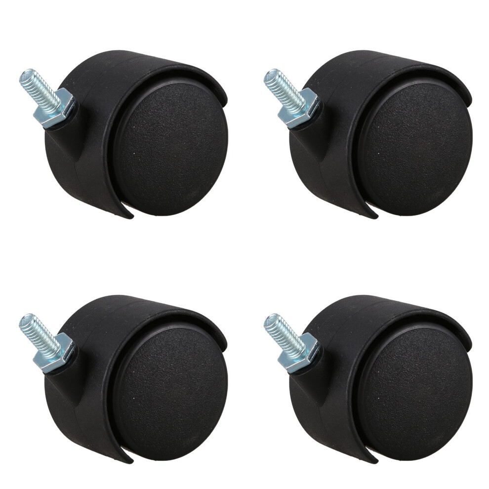 6Mm Threaded Stem 40Mm Dual Wheel Rotatable Caster Black 4711478407180