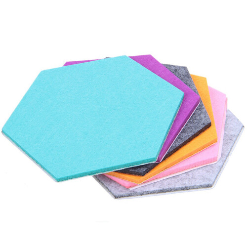 Conjunto de 6 quadros de feltro hexagonais autoadesivos para memorandos 5,5 x 5 x 0,2 polegadas 2