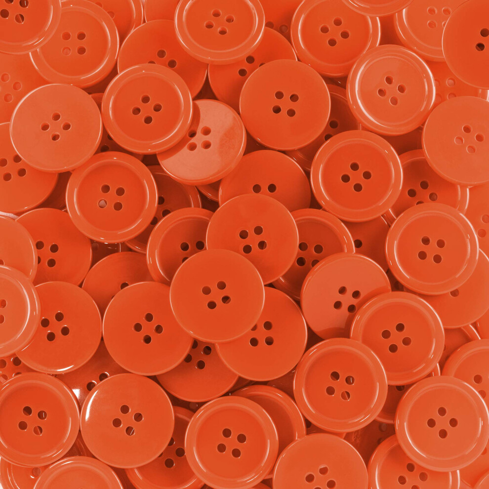 Super Z Outlet 100 Pack 1 Inch Knopen Plat voor Creatief, Mode, DIY Projecten (Oranje)