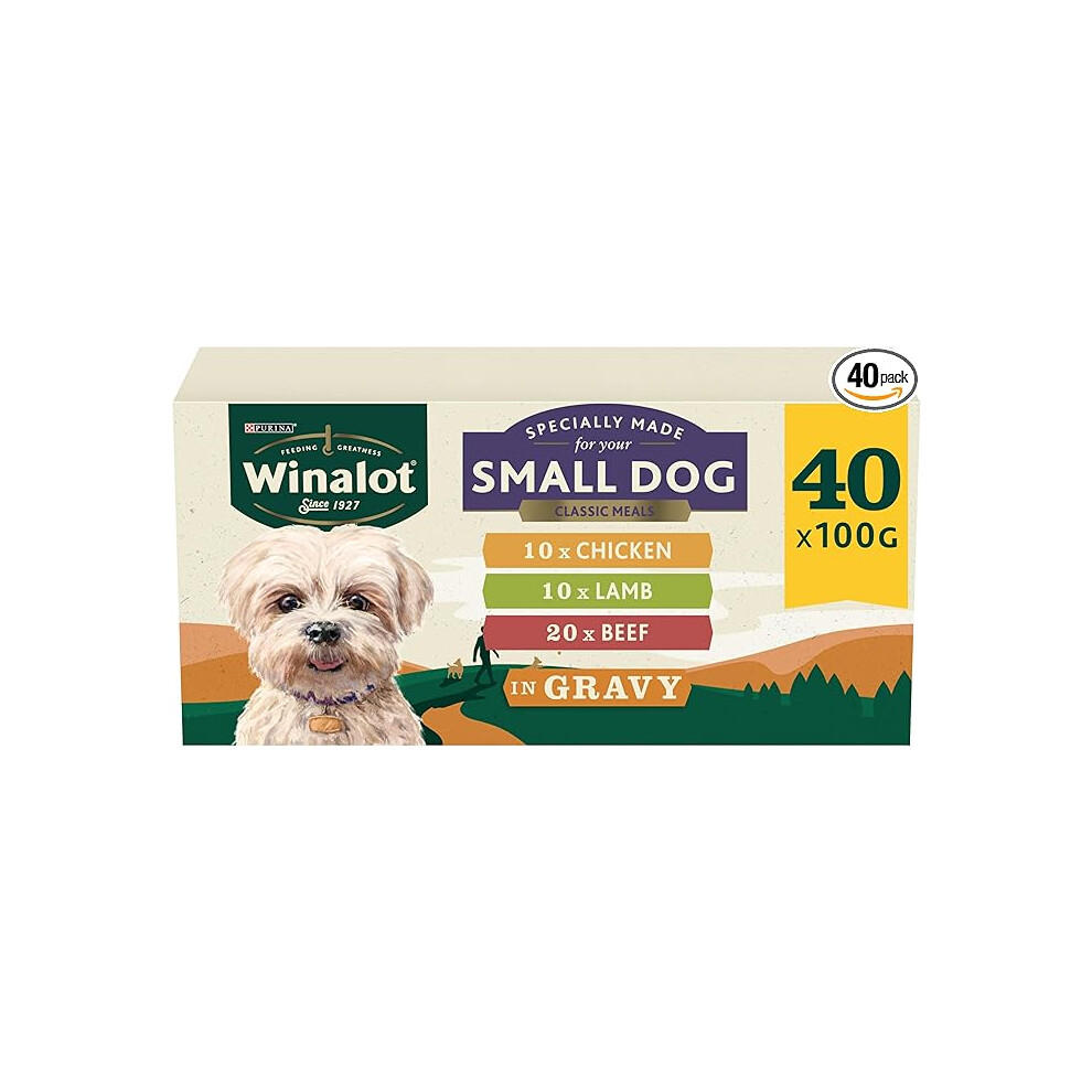 40x100g Winalot Meaty Chunks Small Dog Mixed in Gravy Wet Dog Food