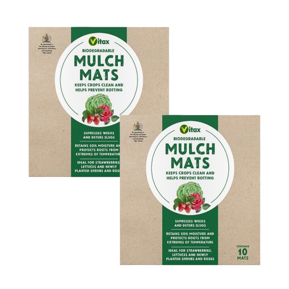 Mulch Mats Biodegradable Weed Control & Plant Protection Pack of 2