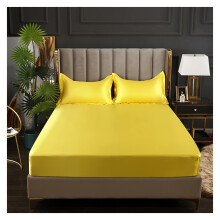 Satin fitted sheet, plain, viscose, elastic band, kingsize, 200x200, 200x220