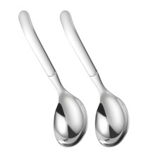 2 soup spoons: Thick sturdy round tablespoons made of stainless steel 316 – for serving ramen pho hot pot and desserts
