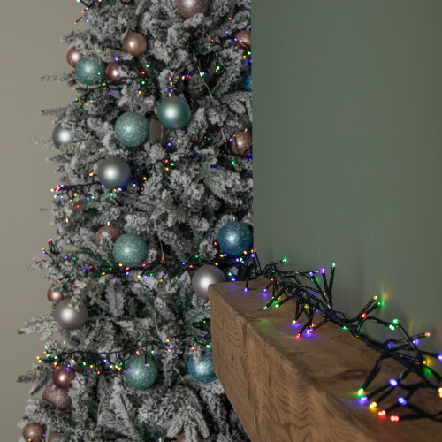Premier 18.5m 1440 LED Christmas Cluster Multi-Action String Lights with Timer in Multi-Coloured 1