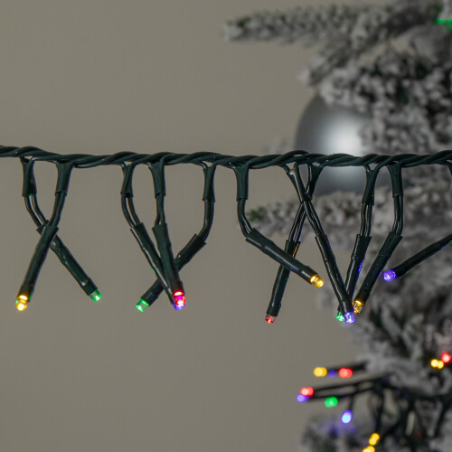 Premier 18.5m 1440 LED Christmas Cluster Multi-Action String Lights with Timer in Multi-Coloured