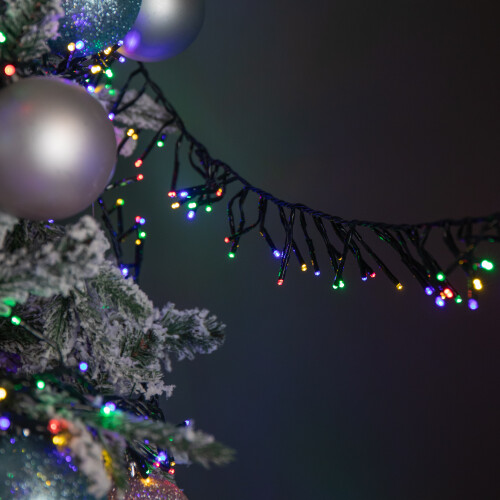 Premier 18.5m 1440 LED Christmas Cluster Multi-Action String Lights with Timer in Multi-Coloured 2
