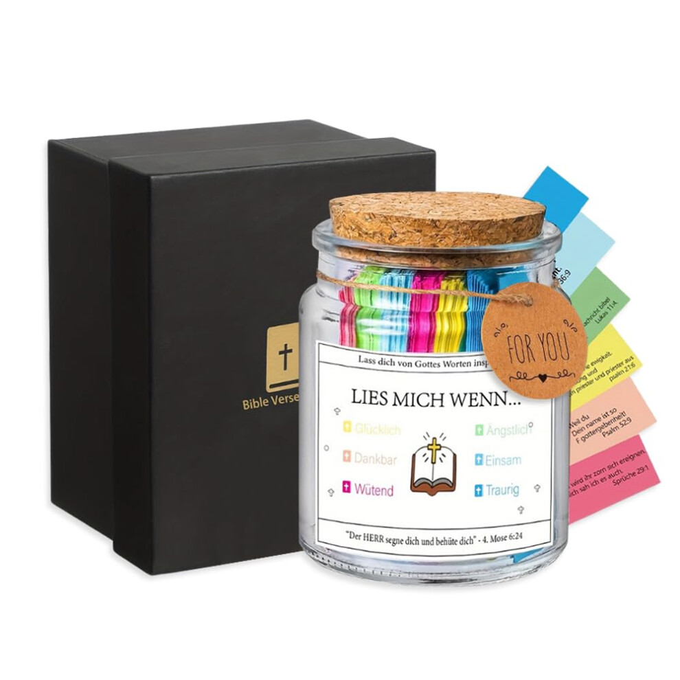Bible Verse Jar German, Bible Glass, Read Me When Bible Verses in Glass
