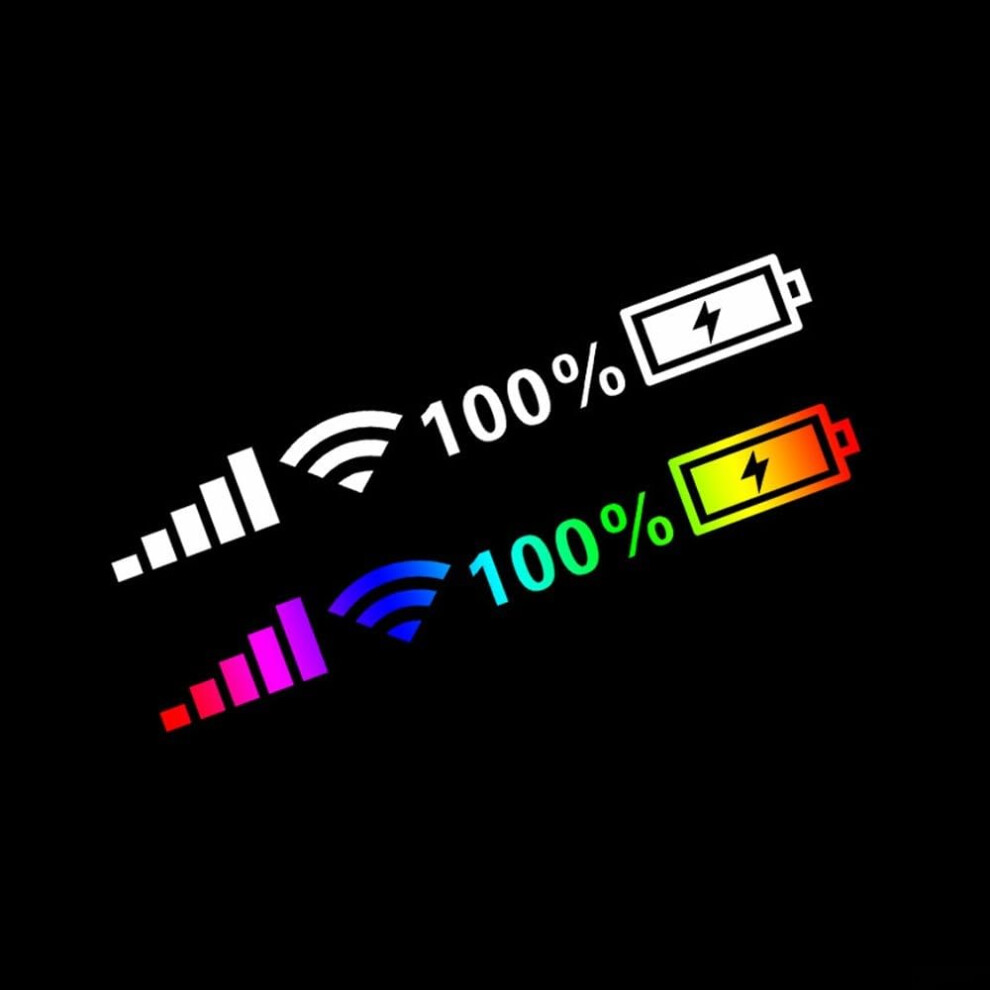 Stylish Car Decorations, Reflective Vinyl Stickers, Stunning Battery Level Signal Design (Yellow) Yellow 6276012004877