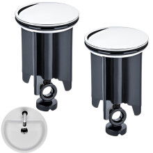 Pack of 2 Sink Plugs, Stainless Steel, Universal for Bathroom, Sink