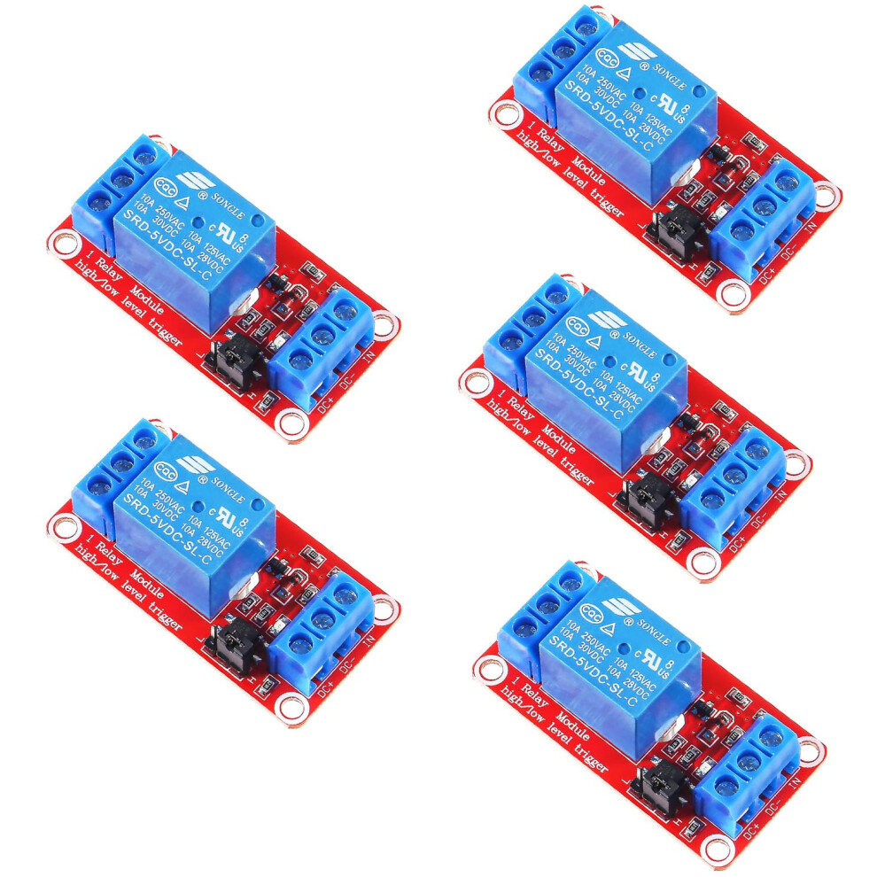 5V 1 Channel Relay Module With Optocoupler For Raspberry Pi Arduino 5Pcs 6276012005485