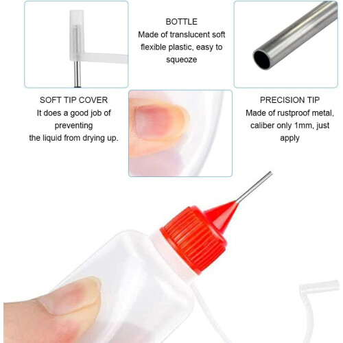 4 pieces 10 ml empty bottles with needle tip 2