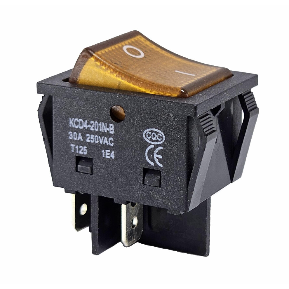Rocker Switch Yellow 30 A 250 4 Pin Installation Dimensions 30 X 22 Mm On/Off Toggle Switch Illuminated 6276012006277
