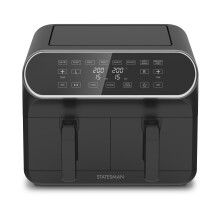 Statesman SKAF08017BK Digital Dual Zone Air Fryer, 8 Litre, Black