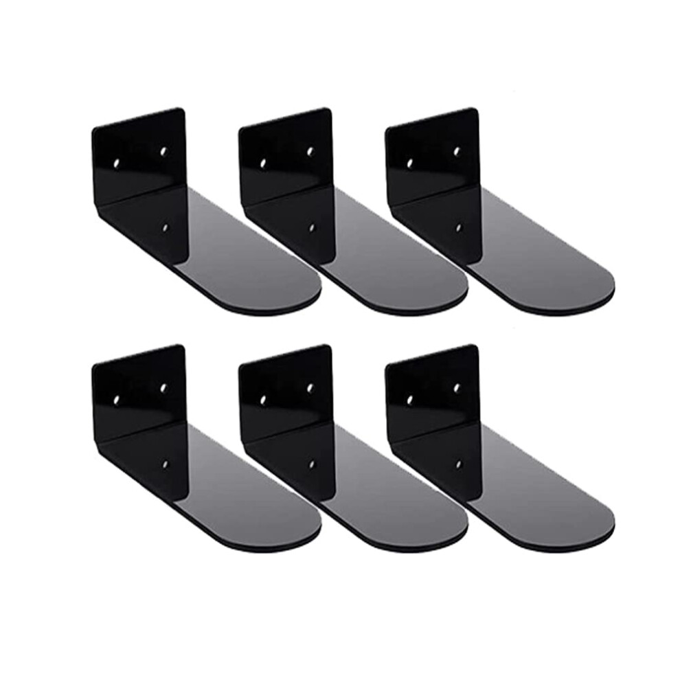 Pack Of 6 Black Floating Shoe Shelves Transparent Acrylic Wall Shoe Display Shelves For Display Shoe And Trainers 6493810237577